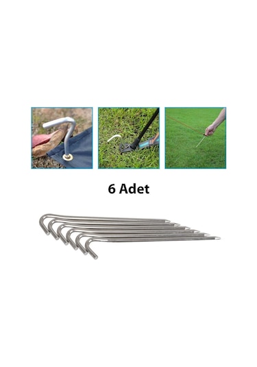Madfox Skewer C-kafa Çadır Kazığı 18cm 6pcs Açık Bej