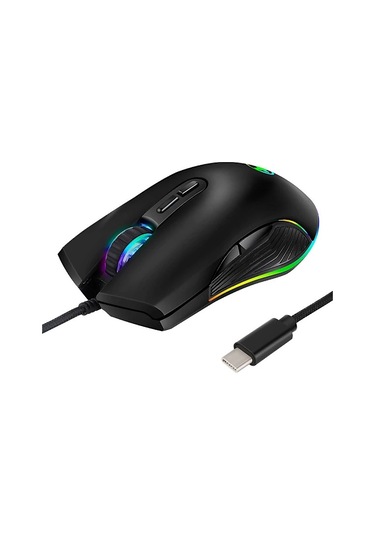 Usb C Fare, Tip C, Ergonomik, Kablolu Fare, Rgb Optik Fare