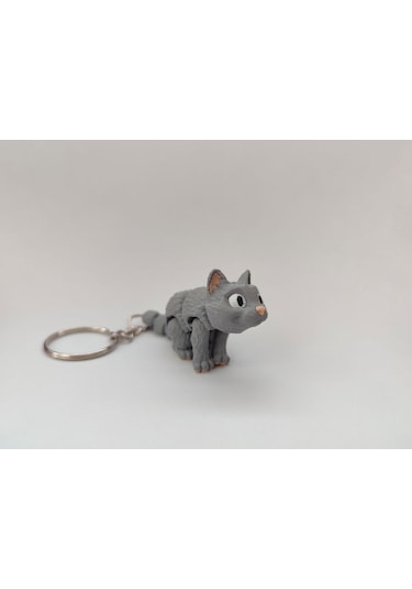 Sevimli Kedi Anahtarlık - 3d Baskı Özel Tasarım