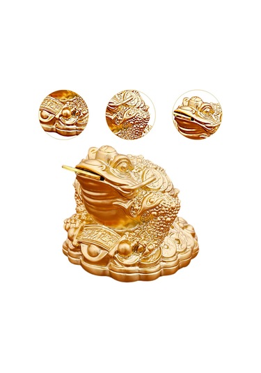 Suntek Para Kurbağa Heykeli Feng Shui Dekor Masaüstü Süsleme İsteğe Bağlı