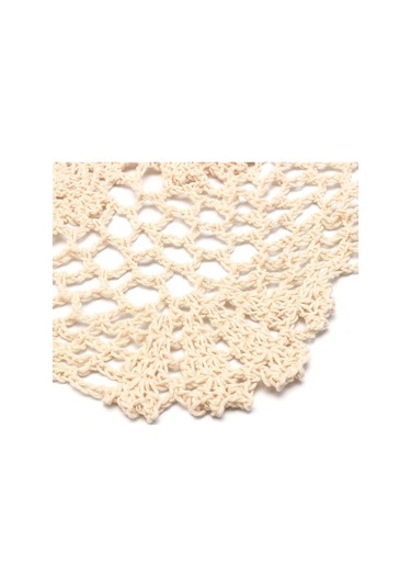 Bej Yuvarlak Masa Örtüsü Bardak Altlığı Peçete Masa Örtüsü Tığ Işi Dantel Pamuk Kapak Mat Ziyafet Düğün Dekorasyon 40cm Bej