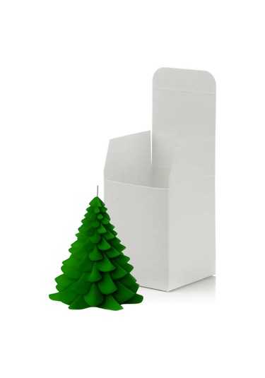 Büyük Yeşil Dekoratif Yılbaşı Çam Ağacı Mum Yeşil