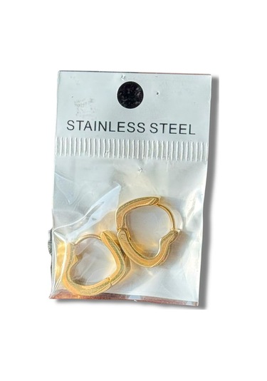 Minik Kalpli Klasik Çelik Küpe Sarı