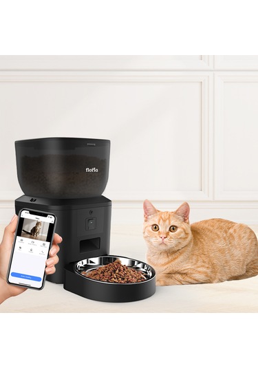 Floria Otomatik Akıllı Kedi Köpek Mama Kabı Çelik Kaseli Uzaktan 4 L