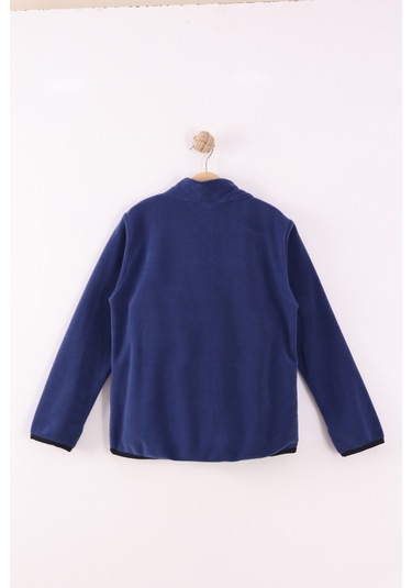 Monox Çocuk Unisex Parmak Geçmeli Polar Ceket Saks