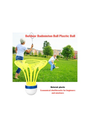 Geeksen Plastik Outdoor Badminton Topu - Sabit Direnc - Sarı Renk - 3 Adet Paket