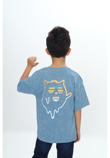 Toontoy Erkek Çocuk Reality Baskılı Tişört Mavi