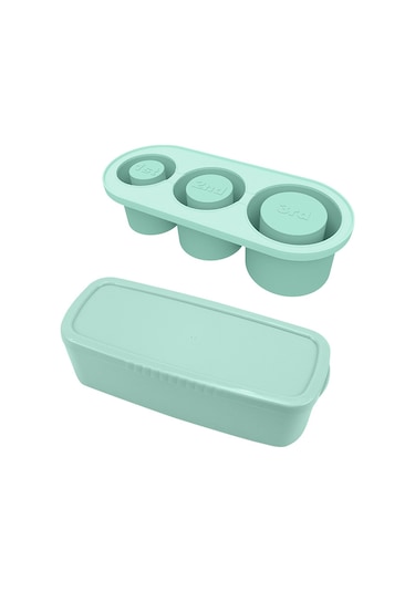 Maiyame Mutfakta Kullanılan Yiyecek Dereceli Silikon Buz Kalıbı, Kapağıyla İlişkilendirilmiş, 3 Boş Silindir Şekli, Yavaş Erime, Kolay Çıkarma, Mavi Renk Çok Renkli