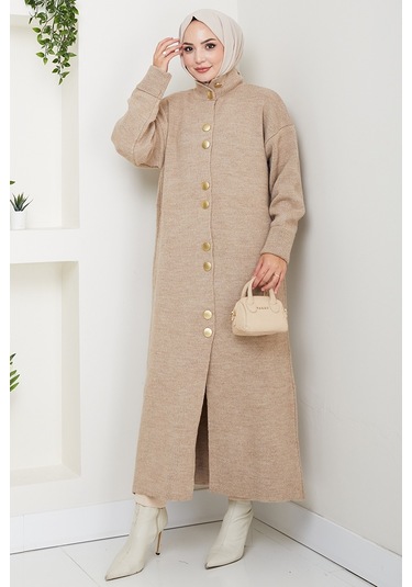 Reha Düğmeli Triko Hırka 1603 - Vizon Vizon