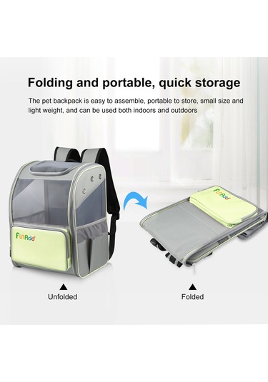 Funadd Fold Nefes Alabilir Pet Sırt Çantası Açık Omuzlar Kedi Çantası Sarı