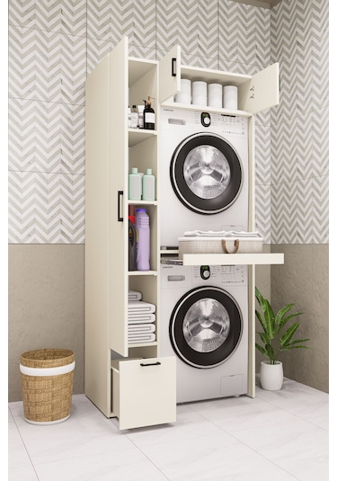 Mdf Çamarış Makinesi Ve Kurutma Makinesi Dolabı Çekmeceli Aytaşı Krem