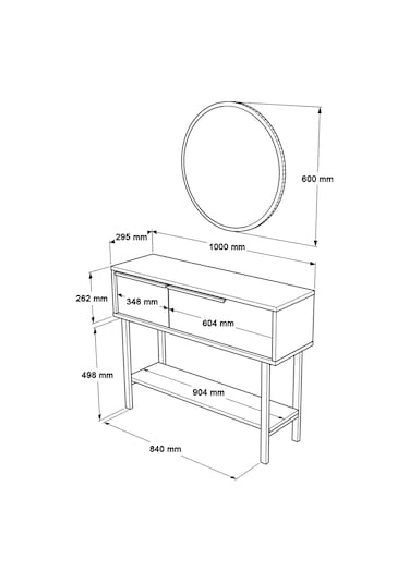 Robin Home Lidya Dresuar Aynalı Kapaklı Metal Ayaklı Sepet Kahverengi