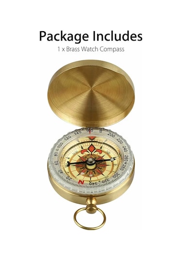 Dofolink Klasik Bakır Kasa Işık Veren Minyatür Pusula - Doğa Yürüyüşü, Kamp Ve Keşif İçin Taşınabilir Navigasyon Aleti