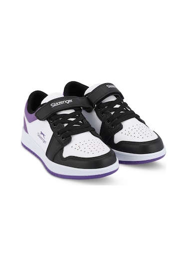 Slazenger PRINCE I Çocuk Cırt Cırtlı Beyaz / Mor Günlük Spor Ayakkabısı