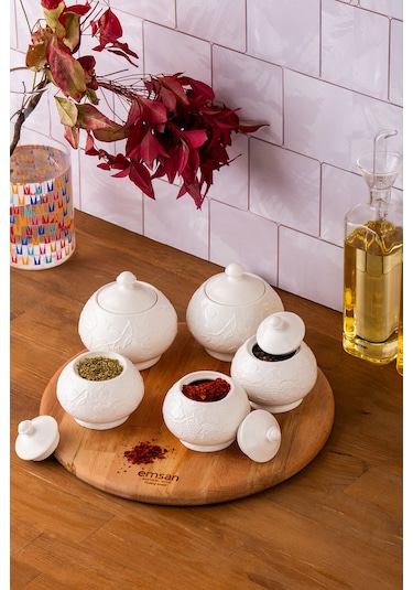 Emsan Grape 5'li Baharat Takımı Beyaz