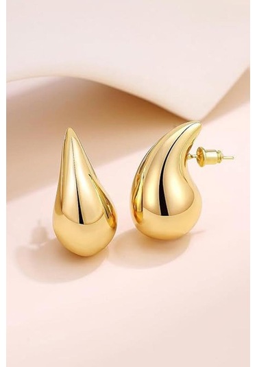 Oqqo Gold Gözyaşı Damla Kadın Küpe Altın