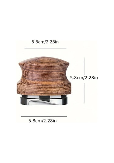 Motion003 1 Adet Choxıla Ahsap Sapli Paslanmaz Celik Tabanli 58 Mm Kahve Sıkma Aleti Espresso Dagıtım Aracı Ev Ve Profesyonel Baristalar Icin Ahşap