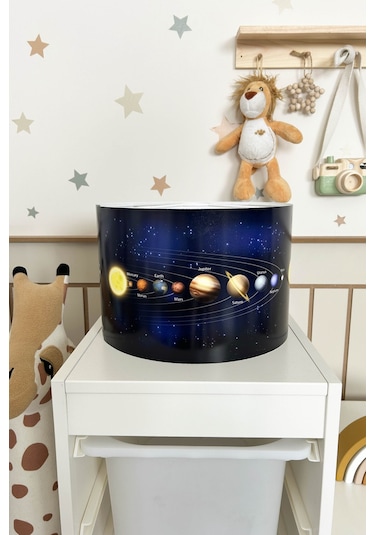 Samanyolu Galaksisi Uzay Desenli Çocuk Sarkıt Avize Mavi