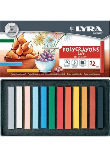 Lyra Polycrayons Soft - Toz Pastel 12 Renk N11.1880