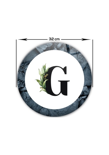 Decorita Cam Kesme Tahtası - Cam Kesme Tablası - Harfli Tasarım G Çap 32 CM