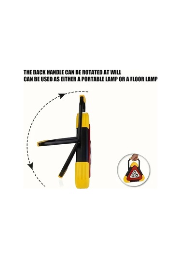 Cordial 1 Bilgisayar Güneş Enerjili Üçgen Acil Durum İşareti El Feneri 5 Modlu Şarj Edilebilir Kamp Yürüyüş 150m Menzil 300 Lümen Usb Kablosu Dahil Altın