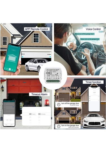 Tuya Wifi Garaj Kapısı Açıcı Denetleyicisi Cep Telefonu Alexa İle Uyumlu Uzaktan App Kontrolü