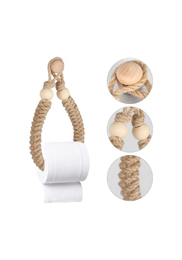 Halat Havluluk Banyo Kağıtlığı Tuvalet Rulosu Tutucu Retro Jüt Halat Ahşap Havlu Askısı Banyo Mutfak İçin Diğer