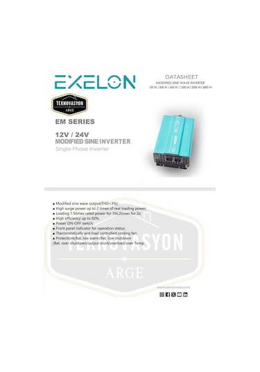 Exelon  Modifiye Sinüs 3000w 12v İnverter