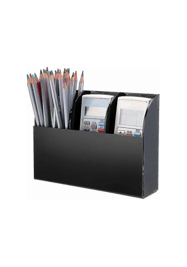 Ganzhoushop Uzaktan Kumanda Tutucu Duvara Monte Akrilik Masa Düzenleyici 3 Bölmeli Siyah