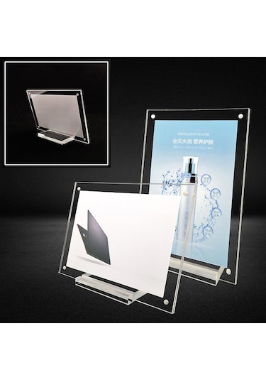 Akrilik Masa Kartı Burcu Ekran Standı Resim 1 Adet Fotoğraf Çerçevesi W/taban 9 12.7cm