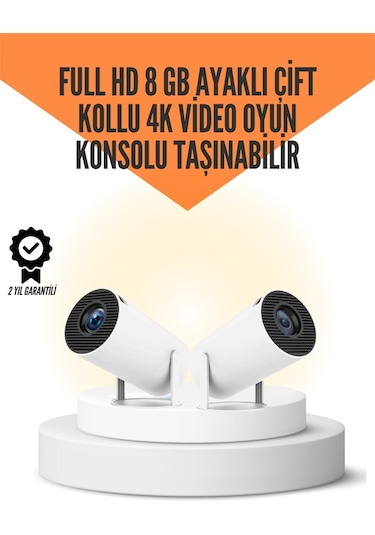 10.000 Oyun Destekli, Çift Kollu 4k Projeksiyon Hdmı, Usb, Aux,