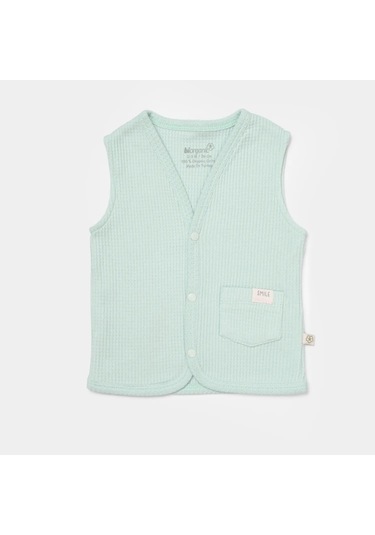 Biorganic Waffle Smile Bebek Yelek 61502 Mint