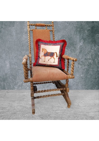 At Çift Taraflı Dekoratif Püsküllü - Saçaklı Kırlent Kılıfı 1 Ade Karışık/Çok Renkli