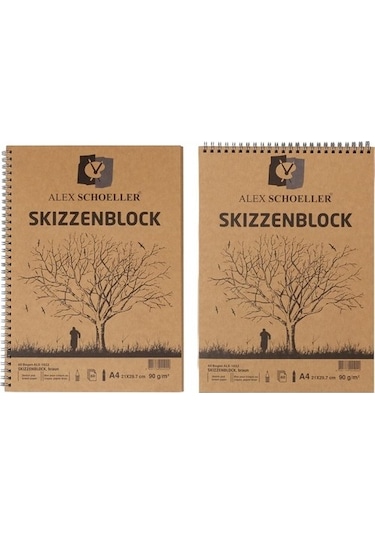Alex Schoeller Kraft Spiralli Eskiz Blok 90Gr A4 60 Yaprak