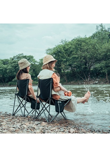 Suofeng Taşınabilir Balıkçı Piknik Sandalyesi Orta Boy M Siyah