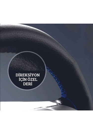 Direksiyon Kılıfı Düz Deri Dikişli Iğne Siyah Dikiş Ipi Siyah