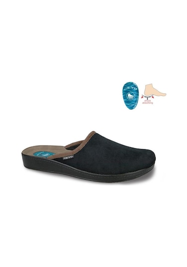 Ceyo 9933 Topuk Jelli Anatomik Taban Kışlık Terlik Siyah 40-45 Siyah
