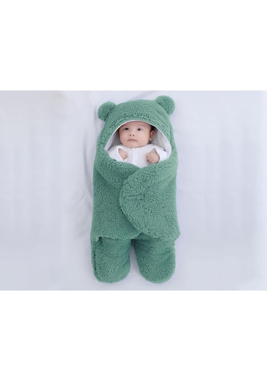 Kundaklı Peluş Battaniye Haki