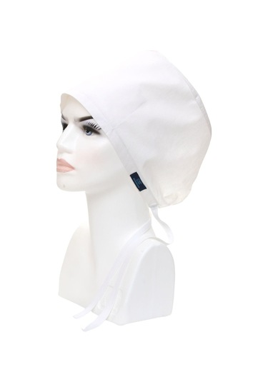 Tesettür Beyaz Tek Renk Cerrahi Bone Doktor Hemşire Sağlıkçı Bonesi Geniş Kesim