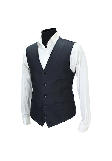 Mentor Regalo Erkek Yelek V Yaka Lacivert Armürlü 50608