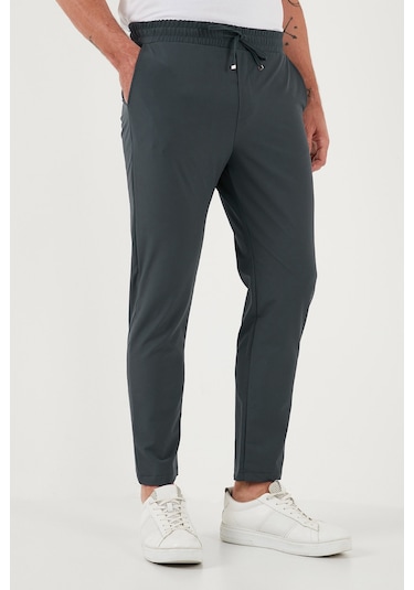 Buratti Streç Regular Fit Normal Bel Düz Paça Jogger Erkek Pantolon Cf25617801 Yeşil