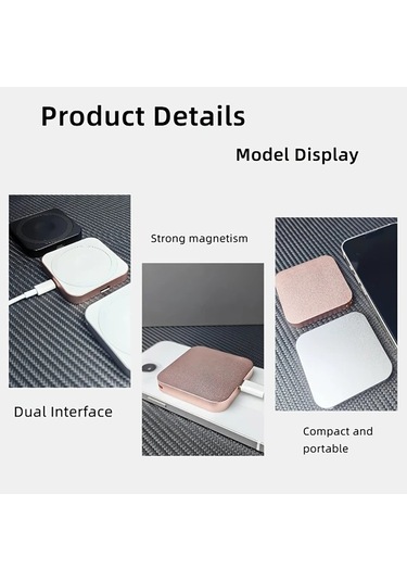 Honeybeeshop Altın Mini 3ü 1 Arada Manyetik Kablosuz Şarj Cihazı Çift Arayüz 15w Hızlı Şarj Ios Android Uyumlu Akıllı Saat Telefon Metal Kancalı Tasarım
