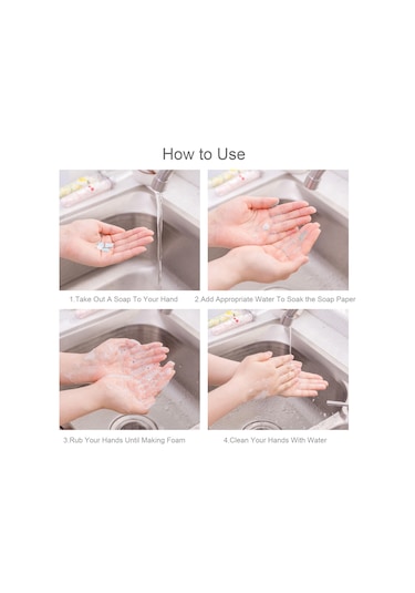 Xindoker Pratik Taşınabilir Sabun Kağıtları - Kokulu, Köpüklü, Hijyenik El Yıkama 140x28x28mm Diğer