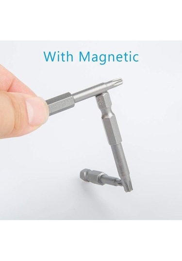 Dancemonkey 12 Paket Torx Başlı Tornavida Ucu Seti 1/4 Inç T5-t40, 1 Paket Saplı