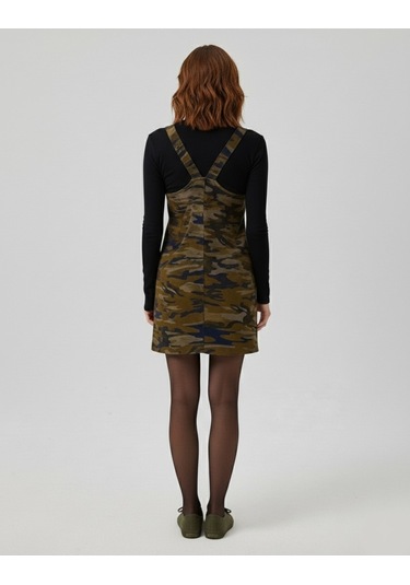 Shevega Kadın Lacivert Kamuflaj Bahcevan Kısa Elbise Lacivert