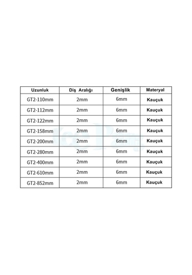 3D Yazıcı için 110-2Gt-6 Kemer 110Mm