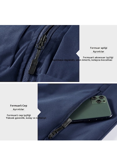 İlkbahar/yaz Erkek Günlük Çok Cepli Yelek, Bol Kesimli Su Geçirmez Hızlı Kuruyan Ceket, Dik Yaka Yelek Beyaz