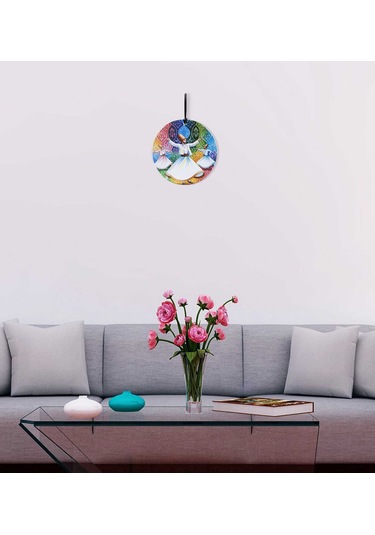 23 Cm Çap - Semazen Ve Osmanlı Motifli Füzyon Cam Duvar Süsü