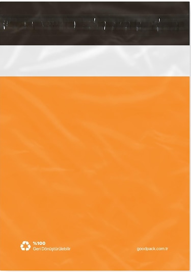 Cepsiz Turuncu Kargo Poşeti 30x37+5 Cm - 100 Adet