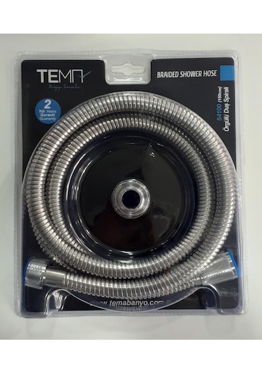 Tema Banyo Duş Hortumu 150cm Lüx Kromajli örgülü Spi̇ral 54100